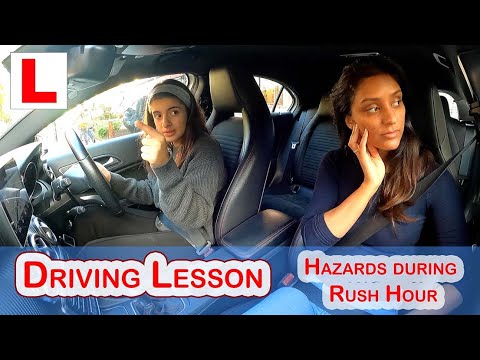 Driving Lesson During Morning Rush Hour | Roundabouts and Hazards In The City