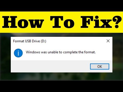 How To Fix windows Was Unable To Complete The Format - 100% Solved