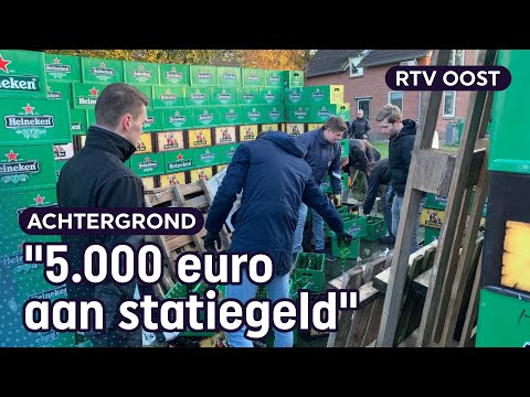 Een jongerenkeet met een geluidswal van 1250 kratten bier | RTV Oost