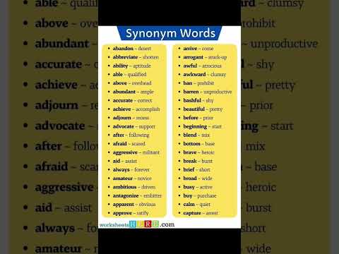 Basic English vocabulary | Synonyms words in English